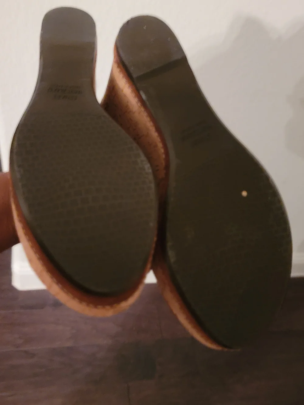 Stuart Weitzman Brown Suede Cork Ankle-Strap Wedges - Picture 3 of 4